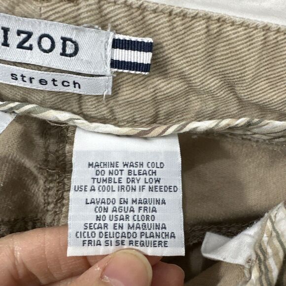 Izod Tan Corduroy Cord Pants Womens Size 8 Stretch Academia Fall Neutral Y2K - Picture 9 of 11